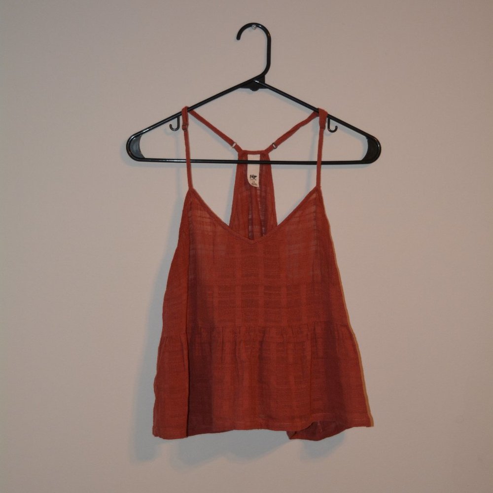 Coral Linen Tank Top